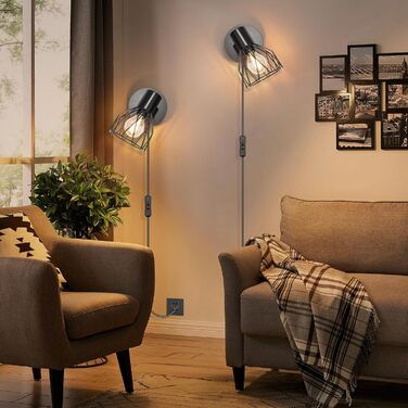 LED-стінні світильники Kimjo з акумулятором, диммування, поворотні, з таймером, E14, 2 шт. (чорний)
