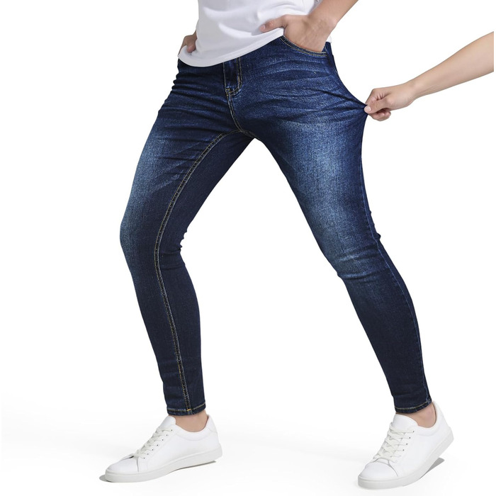 Чоловічі джинси GINGTTO Slim Fit Stretch Skinny блакитні, 40W/30L