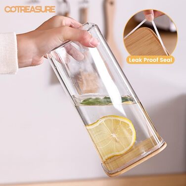 Cotreasure Storage Jars with Lids, 1150 ml x 530 ml Storage Jars with Lids, Airtight, Glass Containers, Spaghetti Storage, Spice Jars (42 Set)