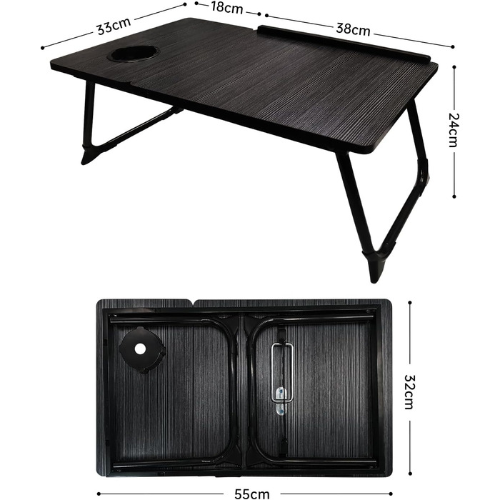 Складаний столик для ноутбука: портативний Lapdesk для ліжка та дивану з підстаканником