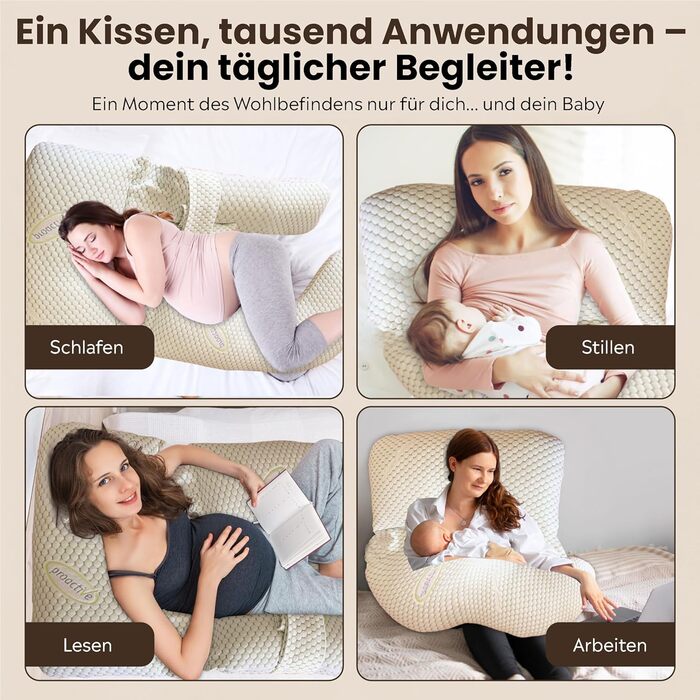 Подушка для вагітних Cocooning Serenity 360° - ергономічна, для сну на боці, знімний чохол