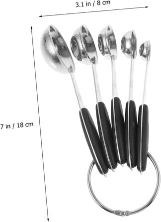 Cabilock 2-Piece Stainless Steel Measuring Spoons Collapsible Measuring Cups Gadgets Adjustable Batter Measuring Spoon Dispenser Dessert Cups with Lid Pantry Silica Gel