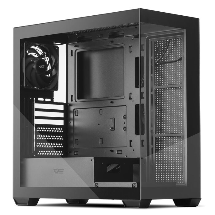 darkFlash DS900: Корпус для ПК ATX Mid-Tower з 4 PWM ARGB вентиляторами, подвійна скляна панель, підтримка радіаторів водяного охолодження 360mm, USB Type-C, чорний