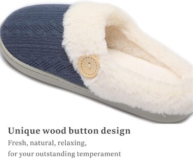 Чантому: жіночі домашні тапочки з меморі-піною, плюшеві, теплі, антиковзні, для дому та вулиці, розмір 40/41 EU, темно-синій