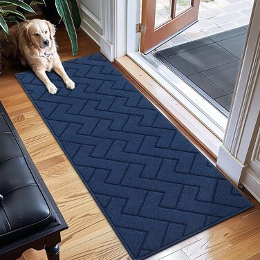 Килимок для дому та вулиці 50x80 см, миючий, вологостійкий, антиковзкий, для входу, порогу, патіо, галереї, саду (60 x 180 см, синій)