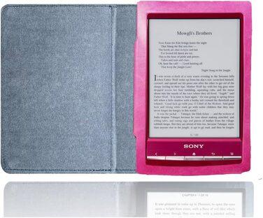 Чохол для Sony PRS-T2/PRS-T1 (6 дюймів), рожевий, з PU-шкіри