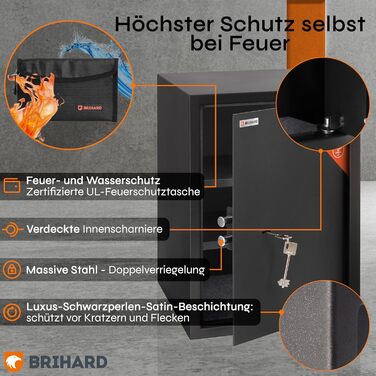 Сейф Tresor Business XL з ключовим замком, 50x35x36 см (ВxШxГ), Тітаново-сірий