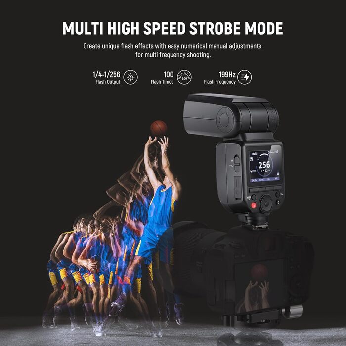 NEEWER Z880-C 2.4G 76W TTL Speedlite Flash для Canon з моделюючим світлом, швидким перемиканням та акумулятором 7.2V/3000mAh
