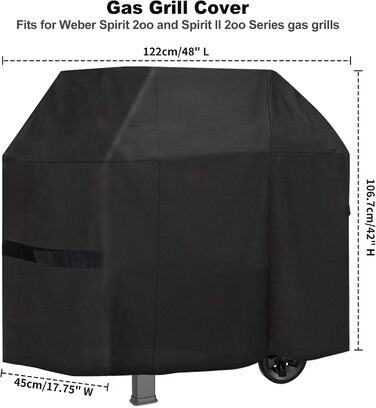 Чохол onlyfire для гриля Weber Spirit E210/E220 (фронтальне керування), водонепроникний 600D Oxford, сумісний з Weber 7138 Spirit I & II 200 серії, міцний чохол для газового гриля