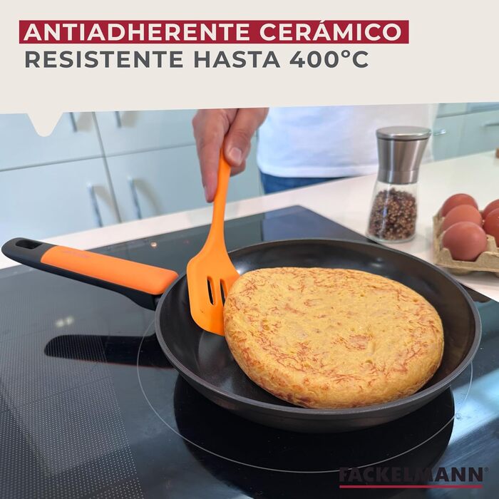 Набір сковорідок Fackelmann Soft з керамічним покриттям Greblon CK2 (28/24/20 см)