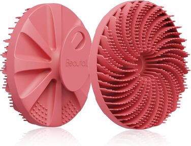 Силіконова щітка для тіла Beautail: м'який пілінг, для чутливої шкіри, рожева