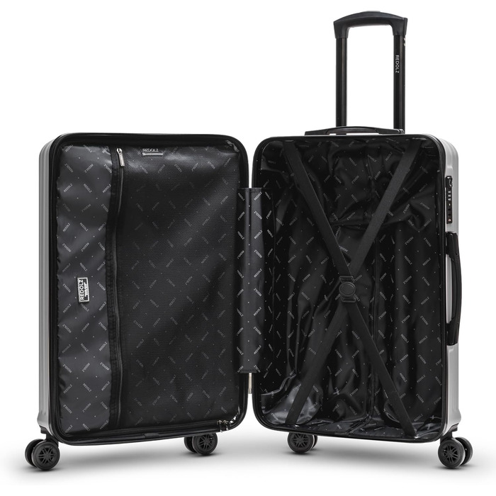 Набір валіз REDOLZ 3 шт. S/M/L | ABS, TSA-замок, 4 колеса | Срібний колір