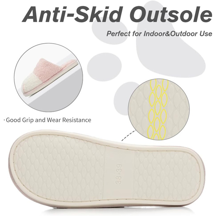 Теплі плюшеві тапочки для дому з принтом лап собак - жіночі та чоловічі, рожеві, 38/39 EU