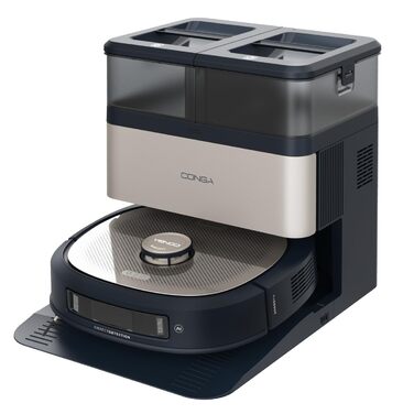 Робот-пилосос та робот-мийник Cecotec Conga Z100 X-Treme з автопорожненням та керуванням через додаток. Лазерна навігація, інтерактивне картування, 15000Pa, 240 хв автономної роботи, знімне моп, база з 3 баками