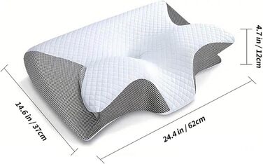 Подушка Pillow Daddy для сну на боці, спині та животі з піни Memory Foam – ортопедична подушка для підтримки шиї, біла, знімний чохол
