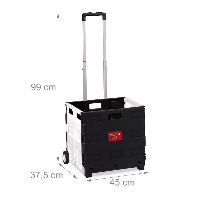 Relaxdays Folding Shopping Trolley with Wheels