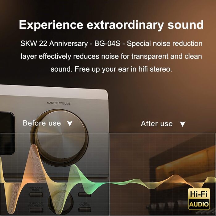 Акустичні кабелі SKW для колонок Hi-Fi, пара (2 шт), 1.5м, з позолоченими роз'ємами «банан» та нейлоновим обплетенням