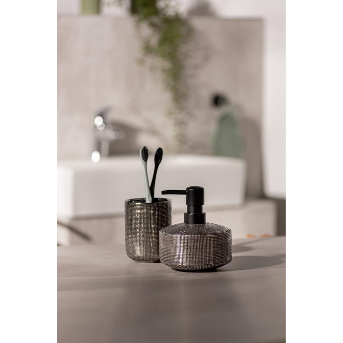 Дозатор для мила WENKO Rivara, керамічний, 400 мл, сріблястий