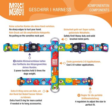 Нашийник для собак Max & Molly H-подібної форми, Ultrabequemes Geschirr Hund, Neopren, XS, Маленькі породи, М'який, Безпечний, Ultraleicht, для маленьких собак