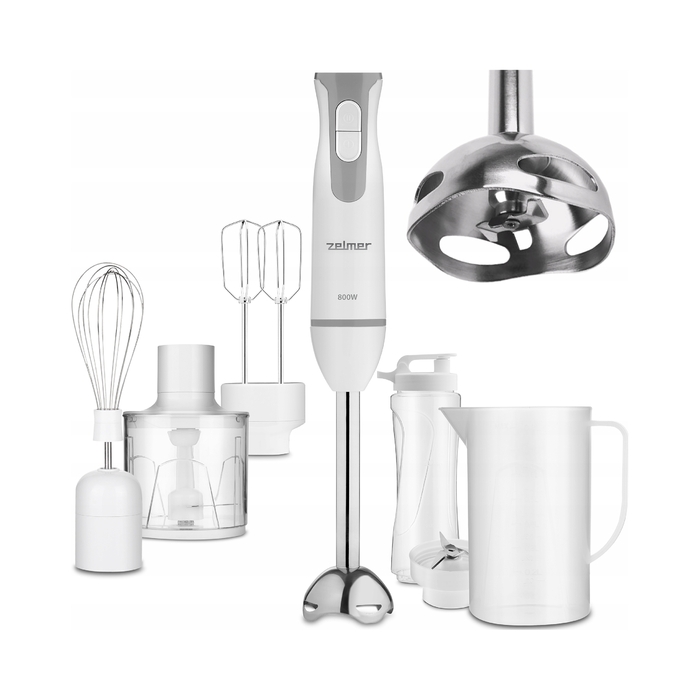 Занурювальний блендер Zelmer ZHB4555S 800 Вт з подрібнювачем для змішування та збивання