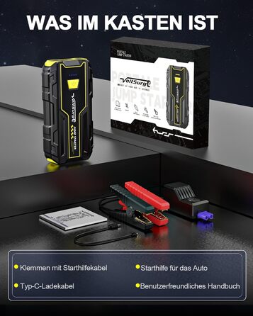Powerbank Starthilfe 4000A: Зарядний пристрій для автомобіля 12V, Jump Starter, компактний та портативний