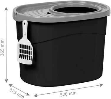 Кігтеточка для котів Iris Ohyama TECL-20, чорно-сіра, з кришкою, XXL, BPA-free, для великих котів та кошенят