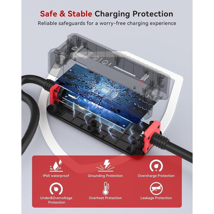 Кабель для зарядки електромобіля Type 2 Schuko 3.6 кВт, 12м, IP65, 16A, Mode 3