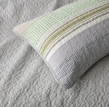 Комплект ковдр Chezmoi Collection Quinn: 3 шт., Патчворк, Квіт Hibiscus, Смугастий, Бавовна, Легкий, Змінний, Розмір Queen