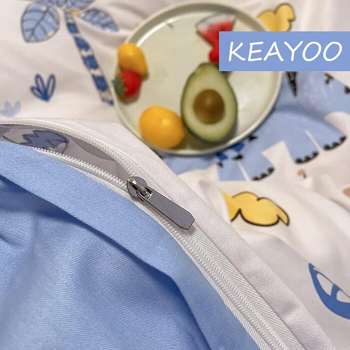 Дитяча постільна білизна 100x135 см з малюнком олівцем (Тварини та дерева), 100% бавовна, білий колір, на блискавці