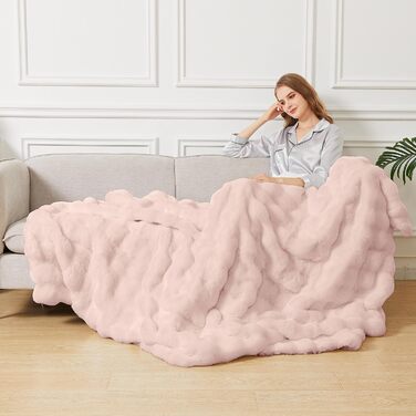 М'яка ковдра з штучного хутра, 130x150 см, рожева. Ковдра з плюшу, тепла, для дому, на диван, ліжко.