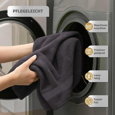 Набір м'яких махрових рушників Class Home Collection Ftee, 100% бавовна, антрацит, 30x50 см, 10 шт.