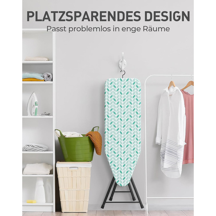 Прасувальна дошка LyriFine 2-в-1 для прасування з парою та звичайного прасування, стабільна, зелена