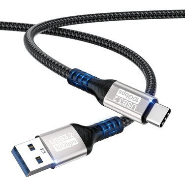 Кабель USB-A на USB-C 0.5м, 10 Гбіт/с, 60W, 3A, для iPhone 16/15/Pro Max, Samsung Galaxy S24/S23/S22/S21, iPad Pro, SSD та інших пристроїв
