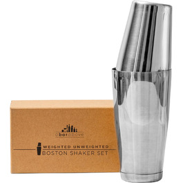 Top Shelf Bar Supply Stainless Steel Boston Shaker: 2-Piece Set: Professional Bartender Cocktail Shaker 18 oz and 28 oz Stainless Steel