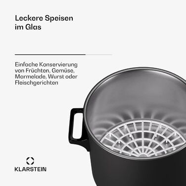 Klarstein Biggie Small - Canning Machine, Canning Pot, Preserving Pot, Mulled Wine Maker, electric, 16L capacity, 2000 Watt, adjustable temperature, timer up to 120 minutes, (Matt Black, 27 Liter (digital))