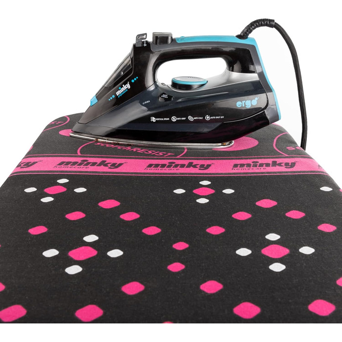 Гладильна дошка Minky Extra широка з підставкою для парогенератора, чорна (велика, компактна) HH40707103K