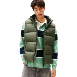 Жилет Tommy Jeans чоловічий Essential Down Vest з капюшоном, колір Green (Pewter Green)
