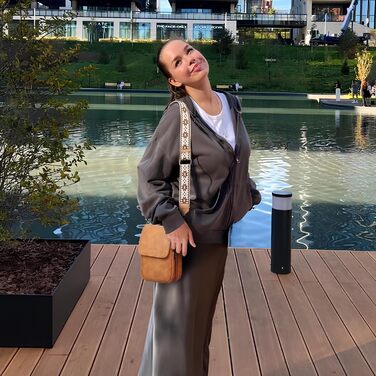 Сумка-органайзер на шию MUIIKOLA з RFID-захистом для телефону, велика місткість, екошкіра, жіноча, з гаманцем, жовто-хакі