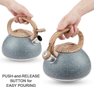 Чайник-заварник зі сталі, 2.2л (сірий) - для плити, індукції