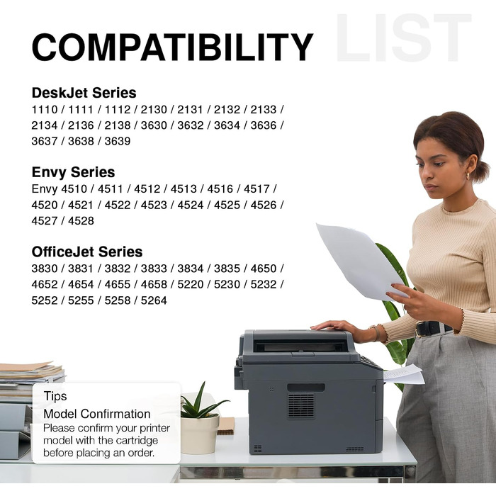 Картридж 302XL чорний сумісний для принтерів HP OfficeJet 3830, 3831, 3833, 4650, 5230, DeskJet 3630, 3636, 3639, Envy 4524, 4525, 4527 (1 шт)
