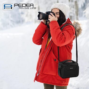 Сумка для фотоапарата PEDEA SLR 'Guard' через плече - чорна XL з дощовиком та відділеннями для аксесуарів