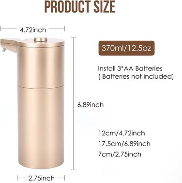 Автоматичний дозатор мила безконтактний, для кухні та ванної кімнати, сенсорний, регульована гучність, тривалий час роботи акумулятора, сумісний з густою та рідкою милом, простий у використанні для дітей, не забивається