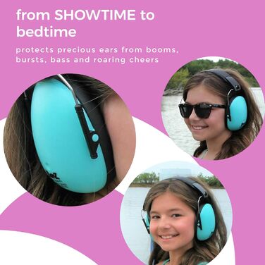 Банд захист для вух для дівчаток та хлопчиків від 2 років - навушники для шумозахисту та зменшення шуму - м'які та регульовані - Лагуна Блакитний