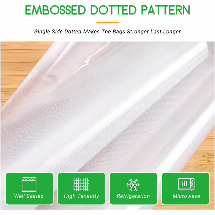 Vacuum Bags for Food 20CM x 30CM, 50 Bags, for Vacuum Sealers & Heat Sealers, BPA-Free, Strong & Tear-Resistant, Suitable for Sous Vide