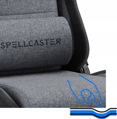 Ігрове крісло Sense7 Spellcaster FUKU, тканина, чорно-сіре