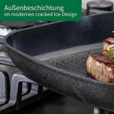 Grillpfання FACKELMANN Chefkoch Hamburg керамічна 28 см антипригарна з переробленого алюмінію, для всіх плит, підходить для духовки