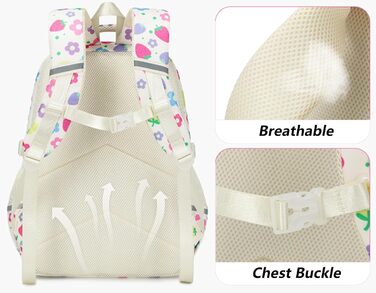 Шкільний рюкзак для дівчаток-підлітків у вінтажному стилі. Набір: рюкзак, ланч-бокс, пенал. Квітковий дизайн, відділення для ноутбука. Ідеально для школи, подорожей. Колір: Полуниця, Слонкост.