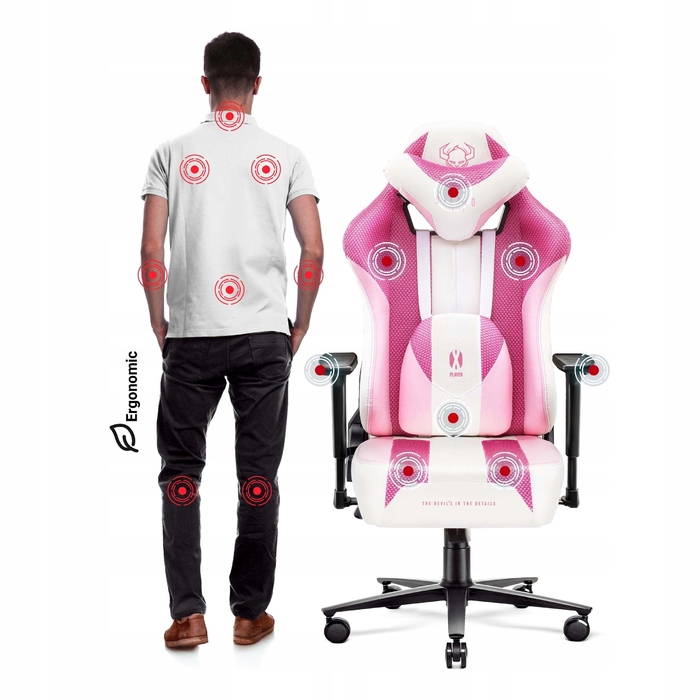 Ігрове крісло Diablo Chairs X-Player 2.0, тканина, біле