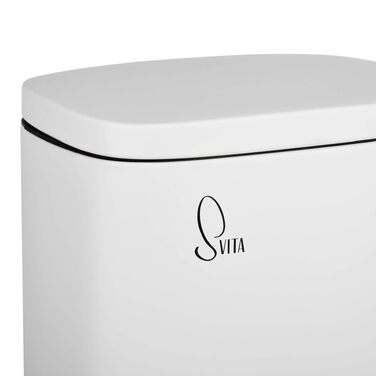 Сміттєвий відер SVITA TQ30 на 30л з педаллю та Softclose кришкою, нержавіюча сталь (Білий)