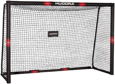 Hudora Pro Tect Soccer Goal - Large Outdoor Goal with Net & Padding - 180x120cm Single Goalpost for Kids & Adults